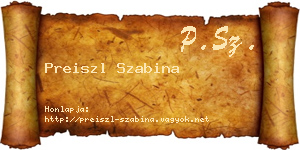 Preiszl Szabina névjegykártya